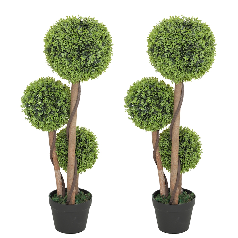 Image 917528_ST01.jpg, Product 917-528 / Price $109.99 - $119.99, HOMCOM 35 Inch Artificial Boxwood Triple Ball Topiary Trees Set of 2 from HOMCOM on TSC.ca's Home & Garden department