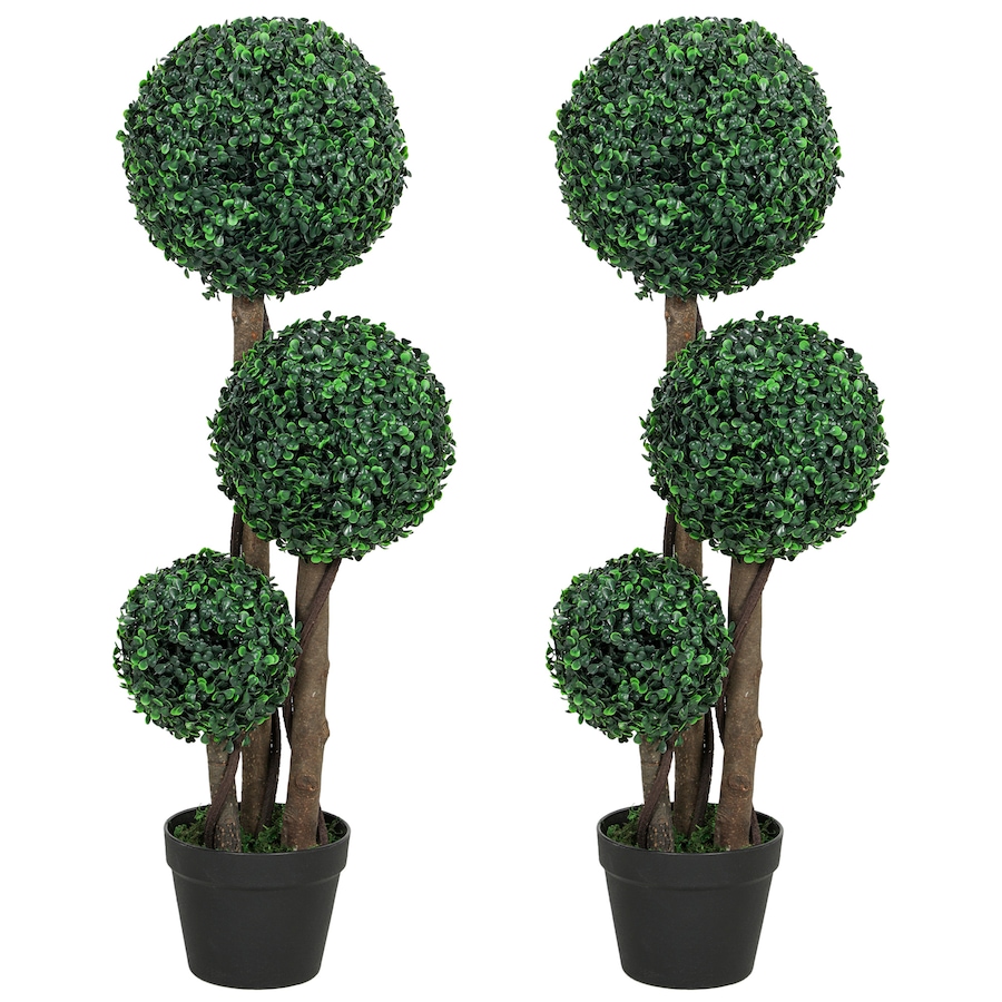 Image 917528_ST02.jpg, Product 917-528 / Price $109.99 - $119.99, HOMCOM 35 Inch Artificial Boxwood Triple Ball Topiary Trees Set of 2 from HOMCOM on TSC.ca's Home & Garden department