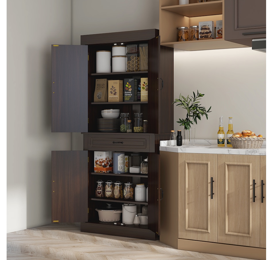 Image 917533_ALTMORE10.jpg, Product 917-533 / Price $234.99 - $329.99, HOMCOM 71" Freestanding Kitchen Pantry with 4 Doors and 2 Large Cabinets from HOMCOM on TSC.ca's Home & Garden department