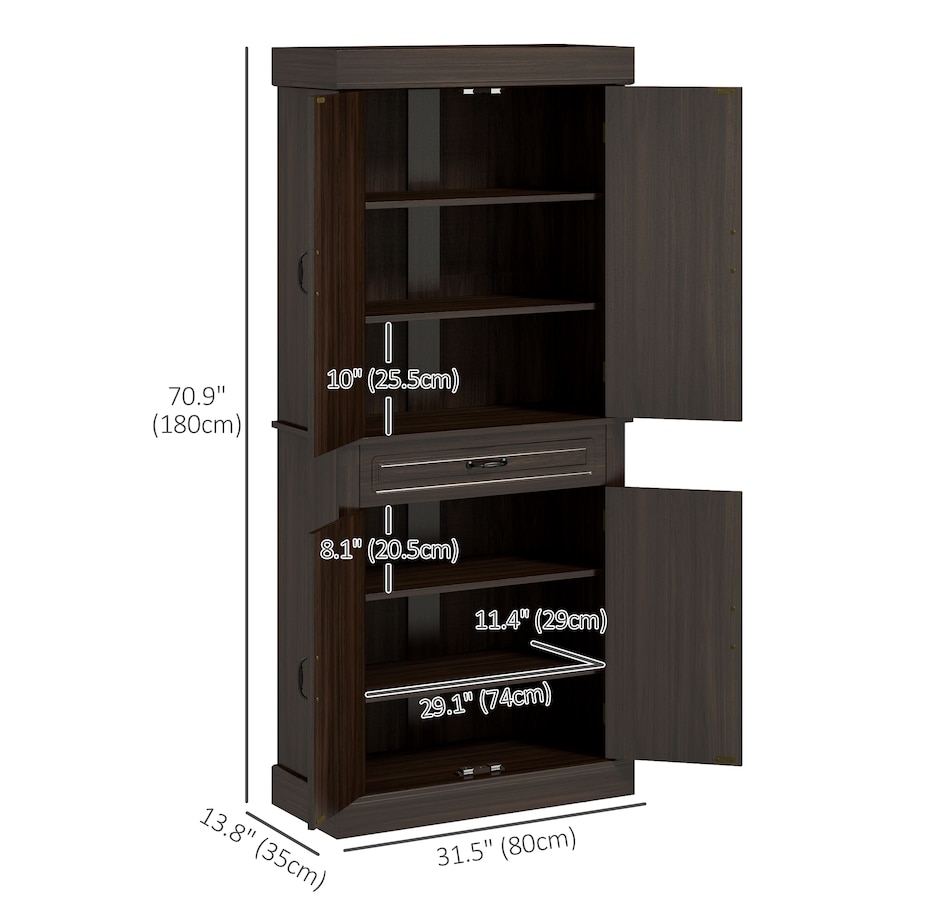 Image 917533_ALTMORE11.jpg, Product 917-533 / Price $234.99 - $329.99, HOMCOM 71" Freestanding Kitchen Pantry with 4 Doors and 2 Large Cabinets from HOMCOM on TSC.ca's Home & Garden department