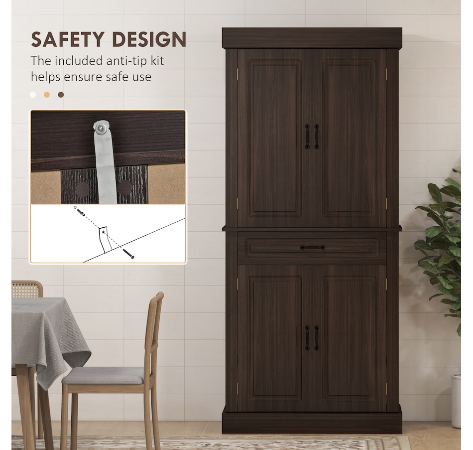 Image 917533_ALTMORE13.jpg, Product 917-533 / Price $234.99 - $329.99, HOMCOM 71" Freestanding Kitchen Pantry with 4 Doors and 2 Large Cabinets from HOMCOM on TSC.ca's Home & Garden department
