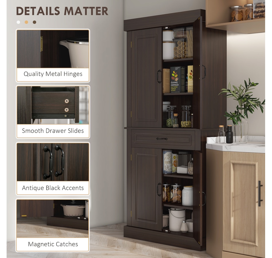 Image 917533_ALTMORE14.jpg, Product 917-533 / Price $234.99 - $329.99, HOMCOM 71" Freestanding Kitchen Pantry with 4 Doors and 2 Large Cabinets from HOMCOM on TSC.ca's Home & Garden department