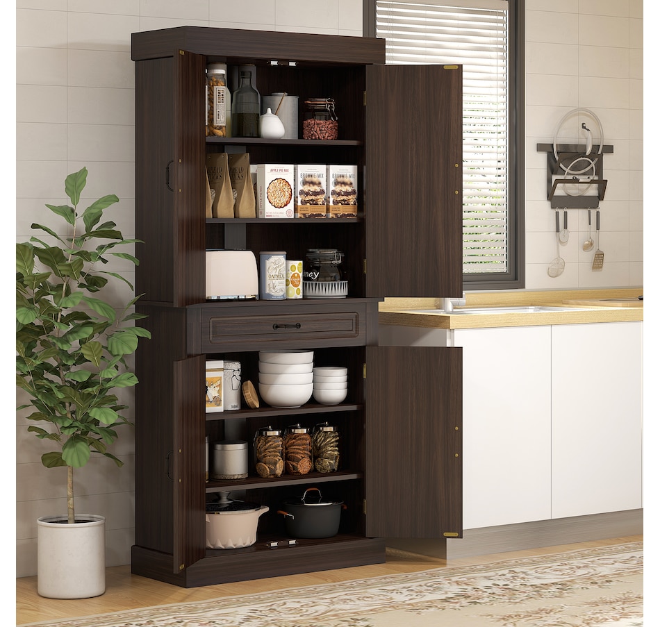 Image 917533_ALTMORE15.jpg, Product 917-533 / Price $234.99 - $329.99, HOMCOM 71" Freestanding Kitchen Pantry with 4 Doors and 2 Large Cabinets from HOMCOM on TSC.ca's Home & Garden department