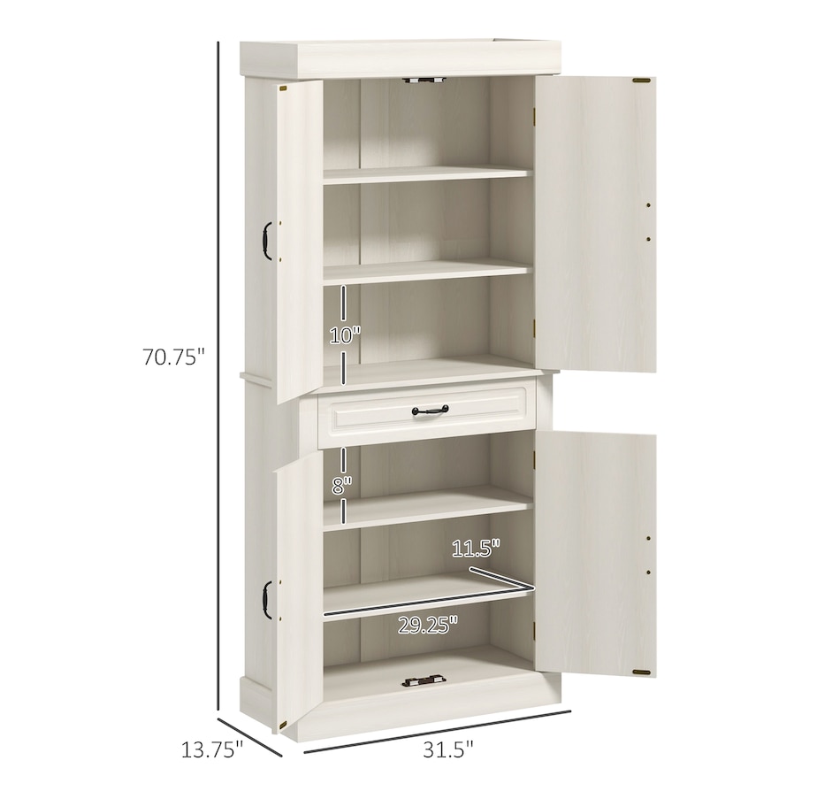 Image 917533_ALTMORE19.jpg, Product 917-533 / Price $234.99 - $329.99, HOMCOM 71" Freestanding Kitchen Pantry with 4 Doors and 2 Large Cabinets from HOMCOM on TSC.ca's Home & Garden department
