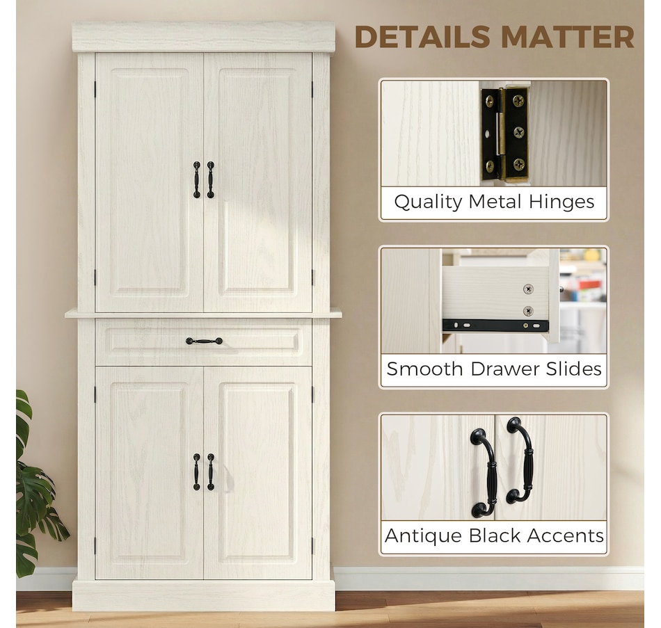 Image 917533_ALTMORE22.jpg, Product 917-533 / Price $234.99 - $329.99, HOMCOM 71" Freestanding Kitchen Pantry with 4 Doors and 2 Large Cabinets from HOMCOM on TSC.ca's Home & Garden department