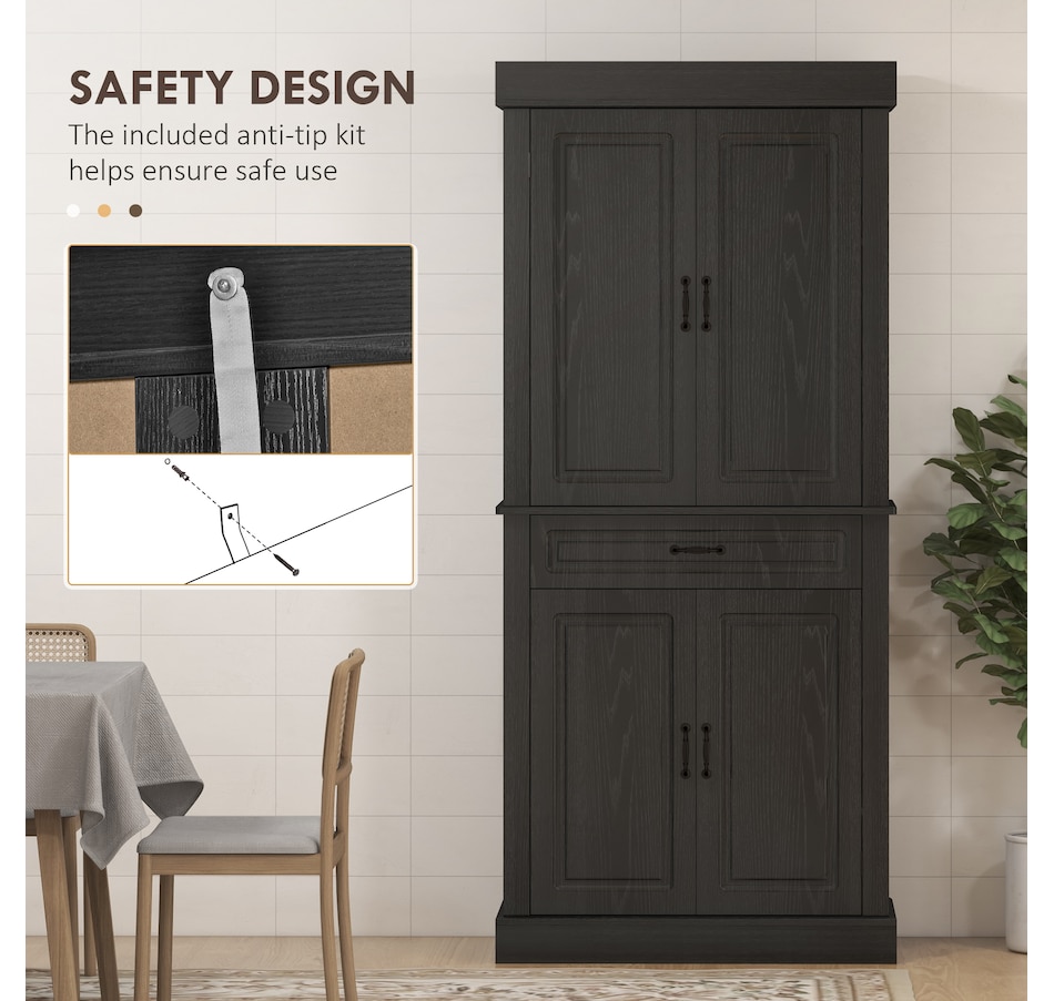 Image 917533_ALTMORE4.jpg, Product 917-533 / Price $234.99 - $329.99, HOMCOM 71" Freestanding Kitchen Pantry with 4 Doors and 2 Large Cabinets from HOMCOM on TSC.ca's Home & Garden department