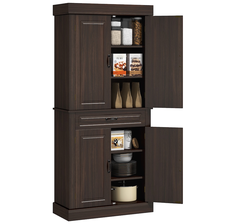Image 917533_ST02.jpg, Product 917-533 / Price $234.99 - $329.99, HOMCOM 71" Freestanding Kitchen Pantry with 4 Doors and 2 Large Cabinets from HOMCOM on TSC.ca's Home & Garden department