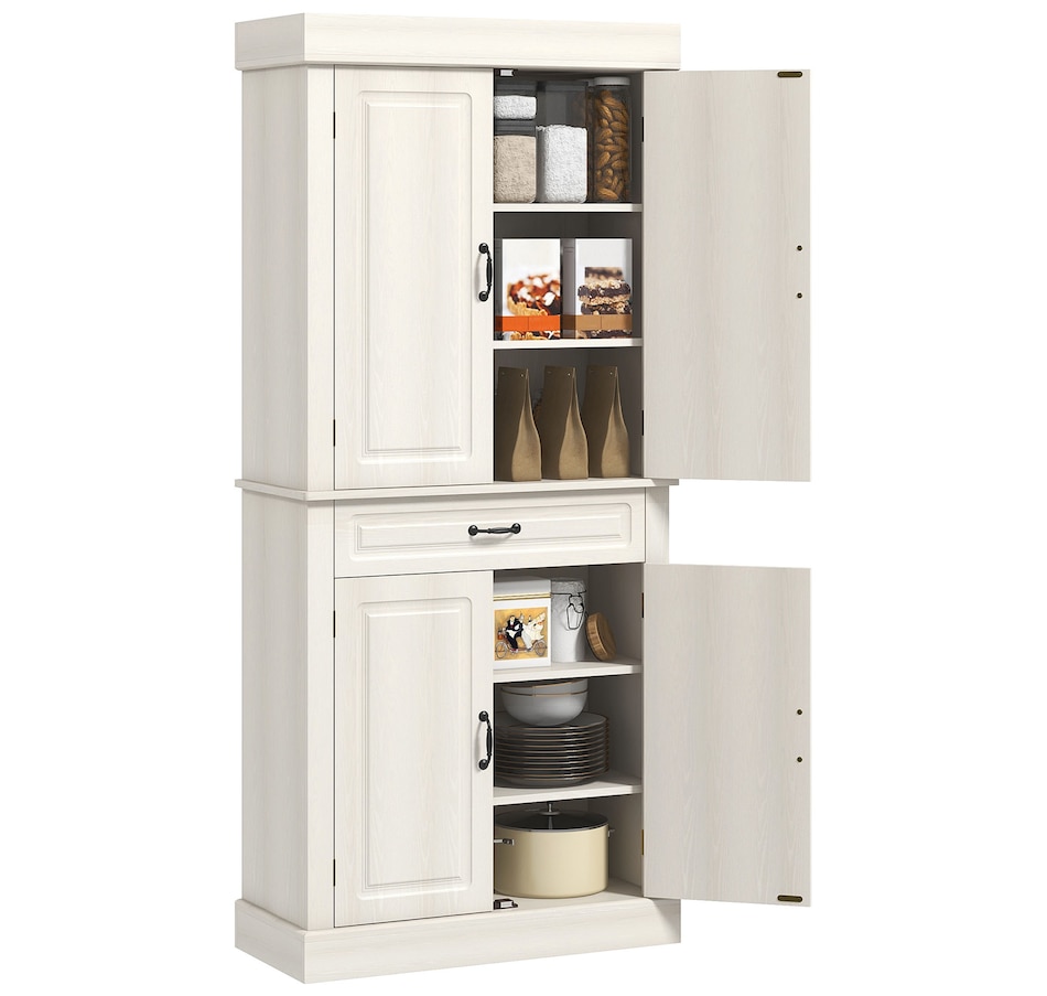 Image 917533_ST03.jpg, Product 917-533 / Price $234.99 - $329.99, HOMCOM 71" Freestanding Kitchen Pantry with 4 Doors and 2 Large Cabinets from HOMCOM on TSC.ca's Home & Garden department