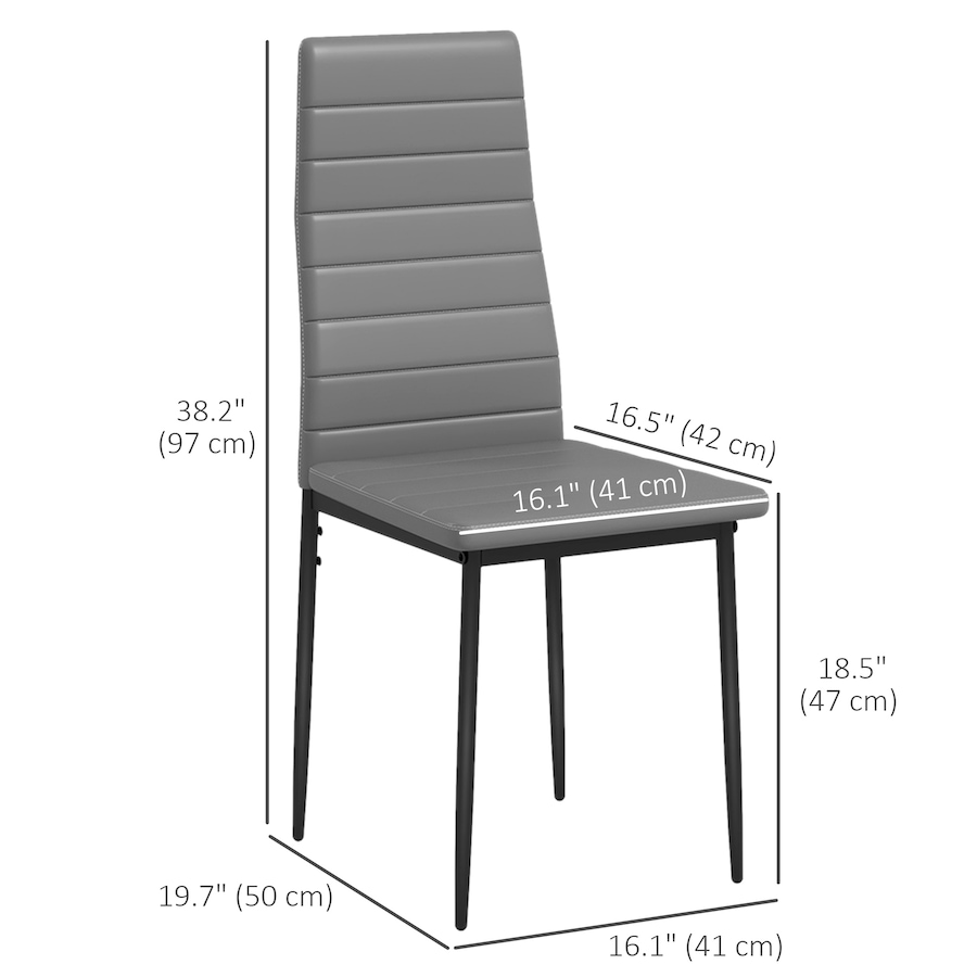 Image 917540_ALTMORE18.jpg, Product 917-540 / Price $129.99 - $154.99, HOMCOM Dining Chairs Upholstered Fabric Accent Chairs with Metal Legs, Set of 4 from HOMCOM on TSC.ca's Home & Garden department