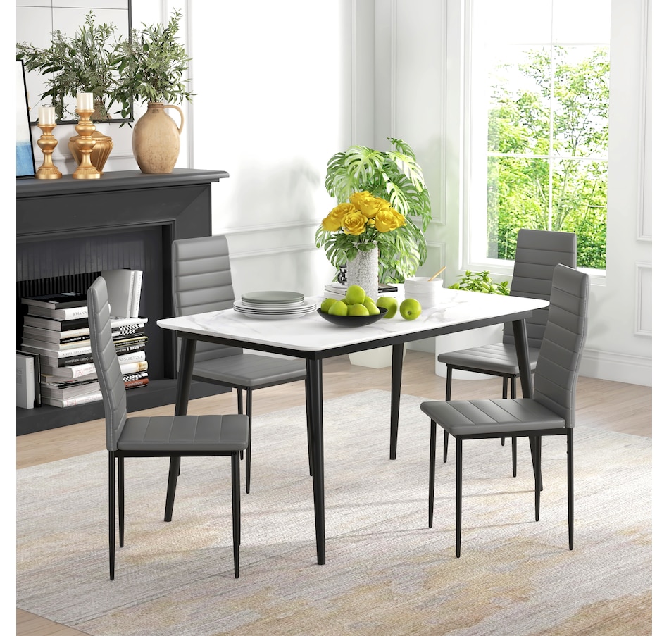 Image 917540_ALTMORE19.jpg, Product 917-540 / Price $139.99 - $149.99, HOMCOM Dining Chairs Upholstered Fabric Accent Chairs with Metal Legs, Set of 4 from HOMCOM on TSC.ca's Home & Garden department