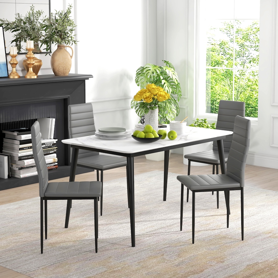 Image 917540_ALTMORE19.jpg, Product 917-540 / Price $129.99 - $154.99, HOMCOM Dining Chairs Upholstered Fabric Accent Chairs with Metal Legs, Set of 4 from HOMCOM on TSC.ca's Home & Garden department