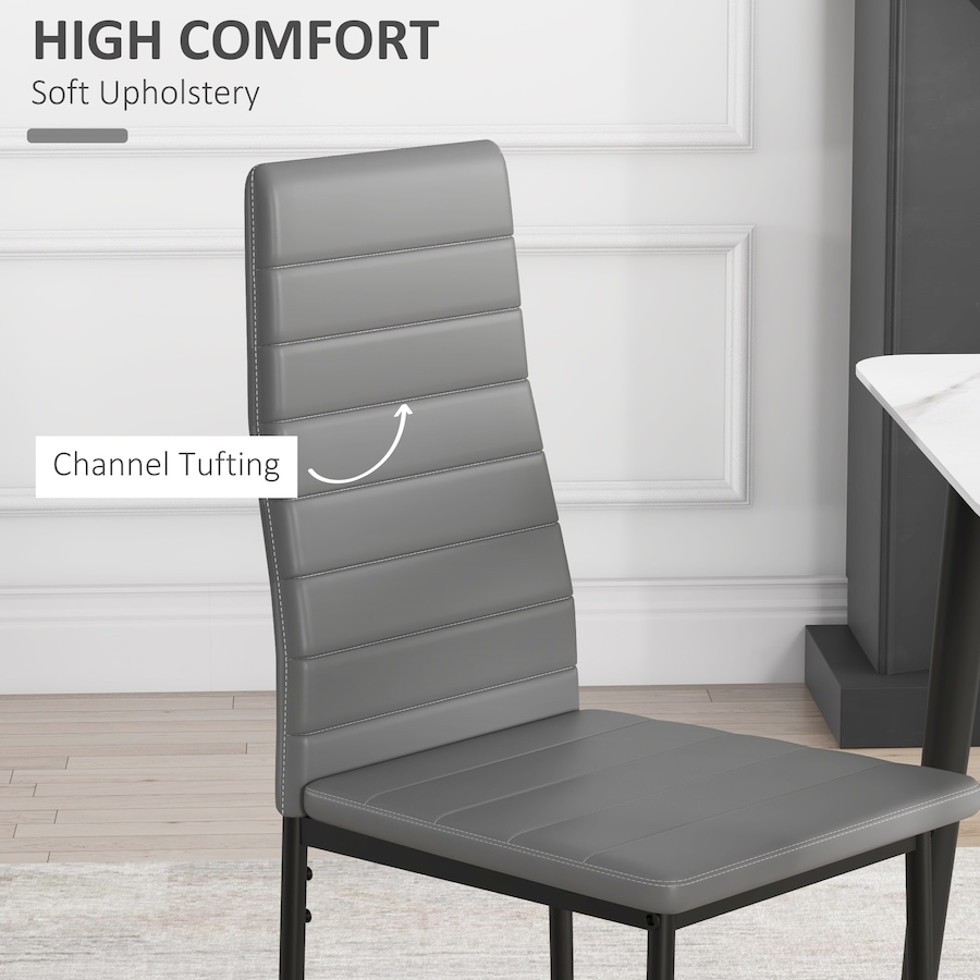 Image 917540_ALTMORE21.jpg, Product 917-540 / Price $129.99 - $154.99, HOMCOM Dining Chairs Upholstered Fabric Accent Chairs with Metal Legs, Set of 4 from HOMCOM on TSC.ca's Home & Garden department