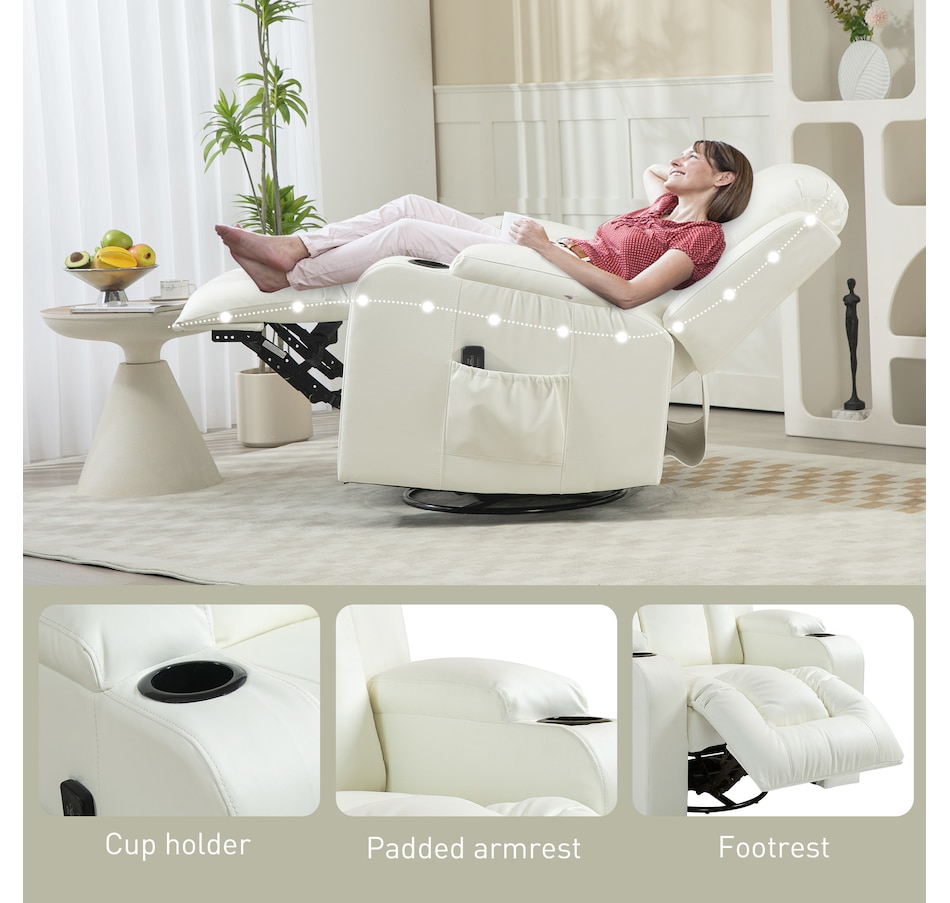 Image 917549_ALTMORE16.jpg, Product 917-549 / Price $609.99 - $629.99, HOMCOM Faux Leather Vibrating Massage Recliner Chair with Remote from HOMCOM on TSC.ca's Home & Garden department