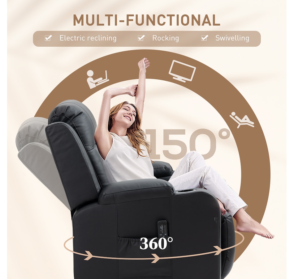 Image 917549_ALTMORE21.jpg, Product 917-549 / Price $609.99 - $629.99, HOMCOM Faux Leather Vibrating Massage Recliner Chair with Remote from HOMCOM on TSC.ca's Home & Garden department