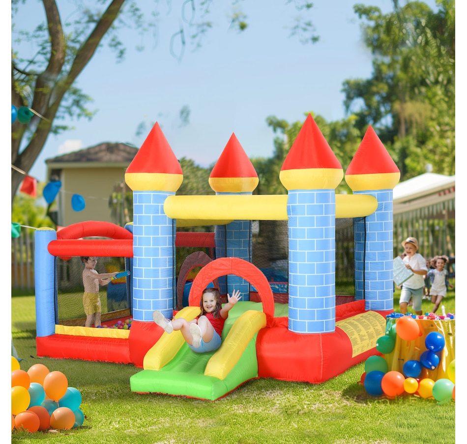 Image 917560_ALTMORE1.jpg, Product 917-560 / Price $269.99, Qaba 9.2 x 9.5FT Bounce House, 4 in 1 Inflatable Bouncy Castle for Kids from Qaba on TSC.ca's Home & Garden department