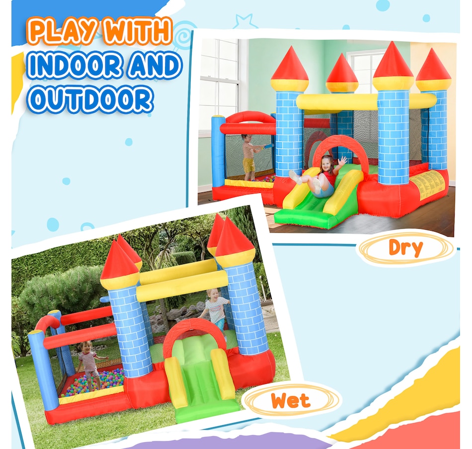 Image 917560_ALTMORE3.jpg, Product 917-560 / Price $269.99, Qaba 9.2 x 9.5FT Bounce House, 4 in 1 Inflatable Bouncy Castle for Kids from Qaba on TSC.ca's Home & Garden department