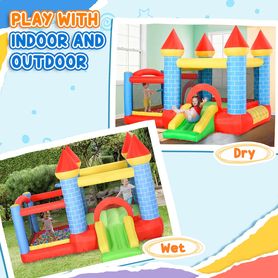 Image 917560_ALTMORE3.jpg, Product 917-560 / Price $259.99, Qaba 9.2 x 9.5FT Bounce House, 4 in 1 Inflatable Bouncy Castle for Kids from Qaba on TSC.ca's Home & Garden department