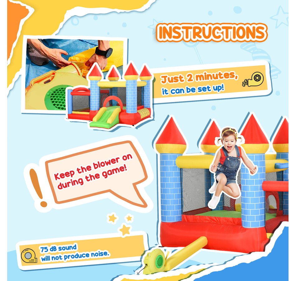 Image 917560_ALTMORE7.jpg, Product 917-560 / Price $269.99, Qaba 9.2 x 9.5FT Bounce House, 4 in 1 Inflatable Bouncy Castle for Kids from Qaba on TSC.ca's Home & Garden department
