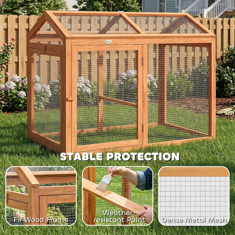 Image 917569_ALTMORE3.jpg, Product 917-569 / Price $106.99, PawHut Wooden Chicken Run, Outdoor Chicken Coop with Perch and Dual Doors from PawHut on TSC.ca's Home & Garden department