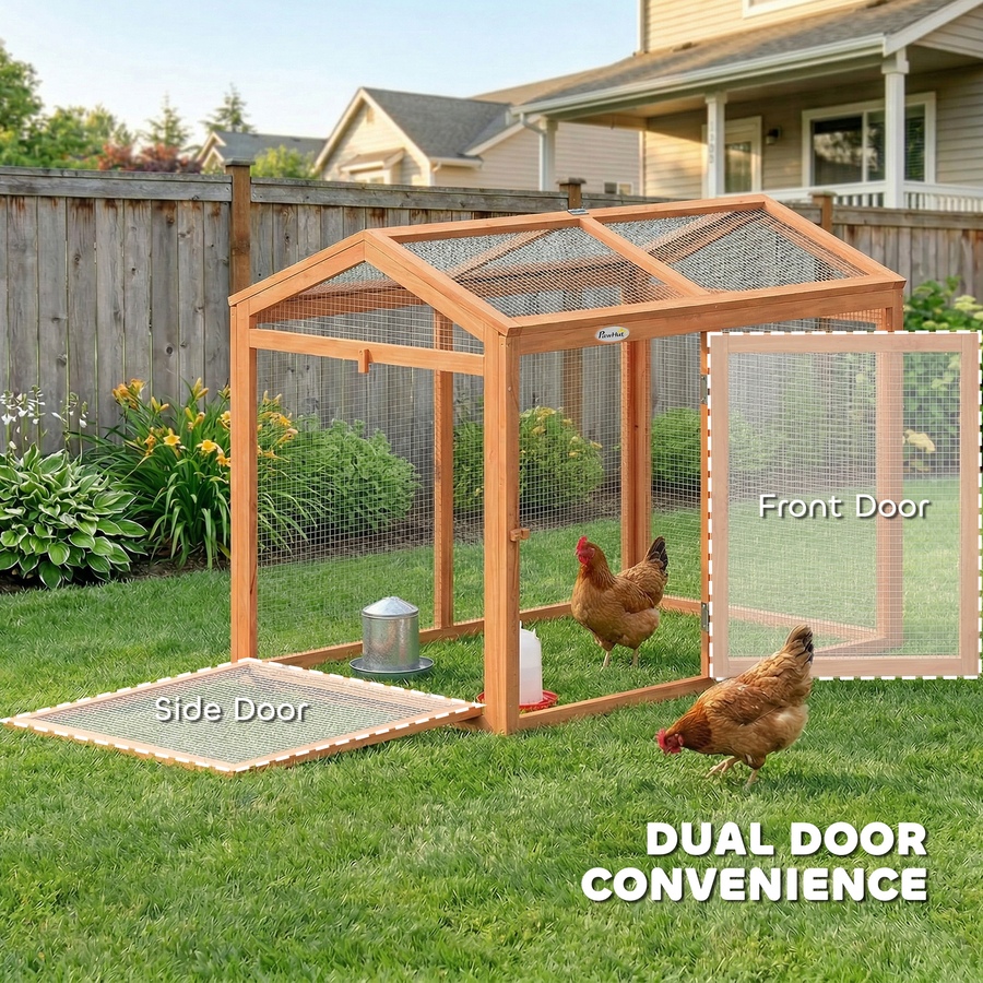 Image 917569_ALTMORE6.jpg, Product 917-569 / Price $106.99, PawHut Wooden Chicken Run, Outdoor Chicken Coop with Perch and Dual Doors from PawHut on TSC.ca's Home & Garden department