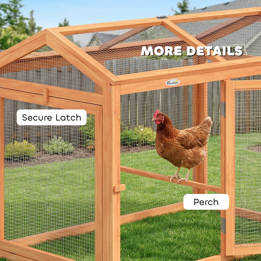 Image 917569_ALTMORE8.jpg, Product 917-569 / Price $106.99, PawHut Wooden Chicken Run, Outdoor Chicken Coop with Perch and Dual Doors from PawHut on TSC.ca's Home & Garden department