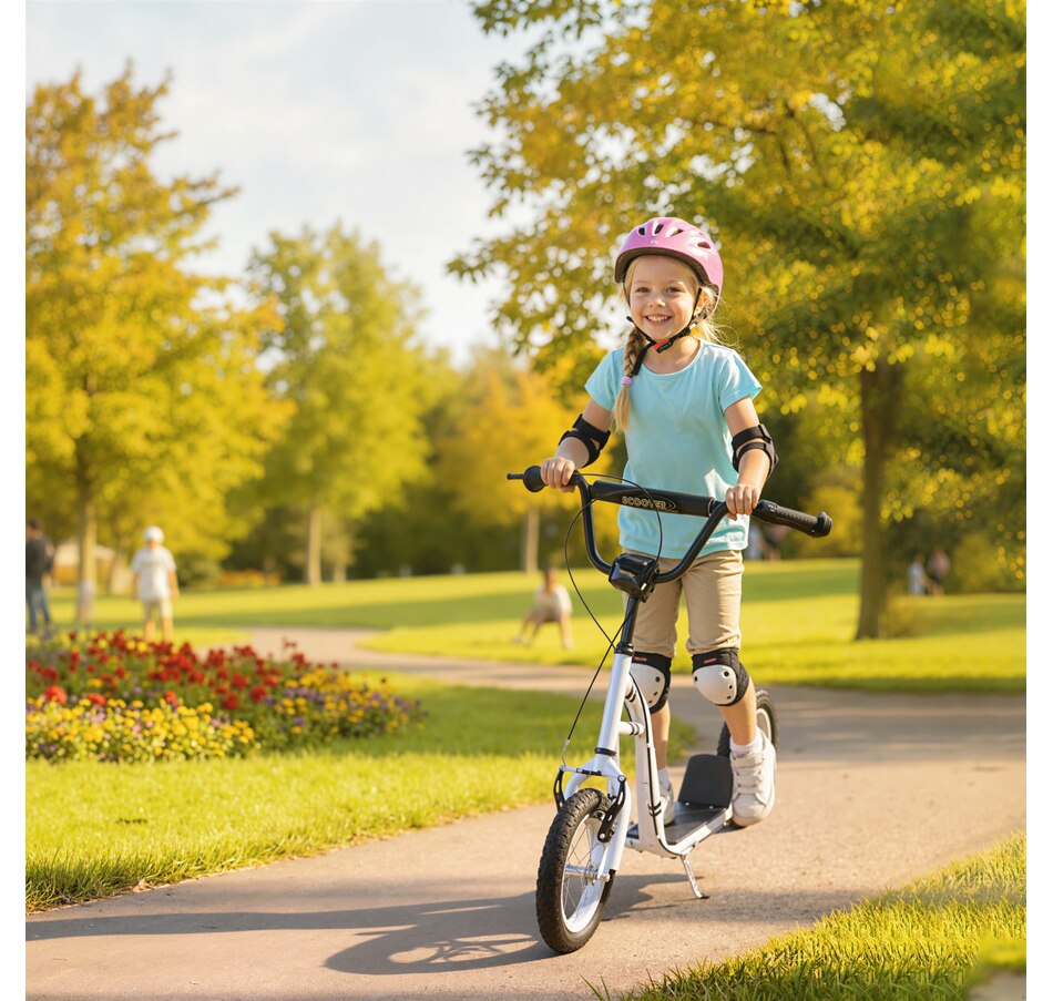 Image 917593_ALTMORE1.jpg, Product 917-593 / Price $109.99, Aosom Kick Scooter, Teens Scooter with Adjustable Height Handlebar, White from Aosom on TSC.ca's Toys & Hobbies department