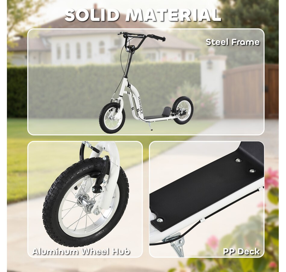 Image 917593_ALTMORE5.jpg, Product 917-593 / Price $109.99, Aosom Kick Scooter, Teens Scooter with Adjustable Height Handlebar, White from Aosom on TSC.ca's Toys & Hobbies department