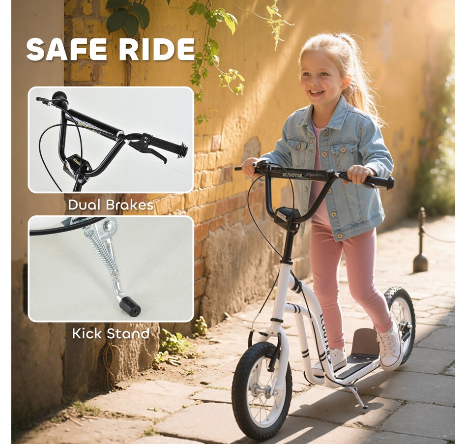 Image 917593_ALTMORE6.jpg, Product 917-593 / Price $109.99, Aosom Kick Scooter, Teens Scooter with Adjustable Height Handlebar, White from Aosom on TSC.ca's Toys & Hobbies department