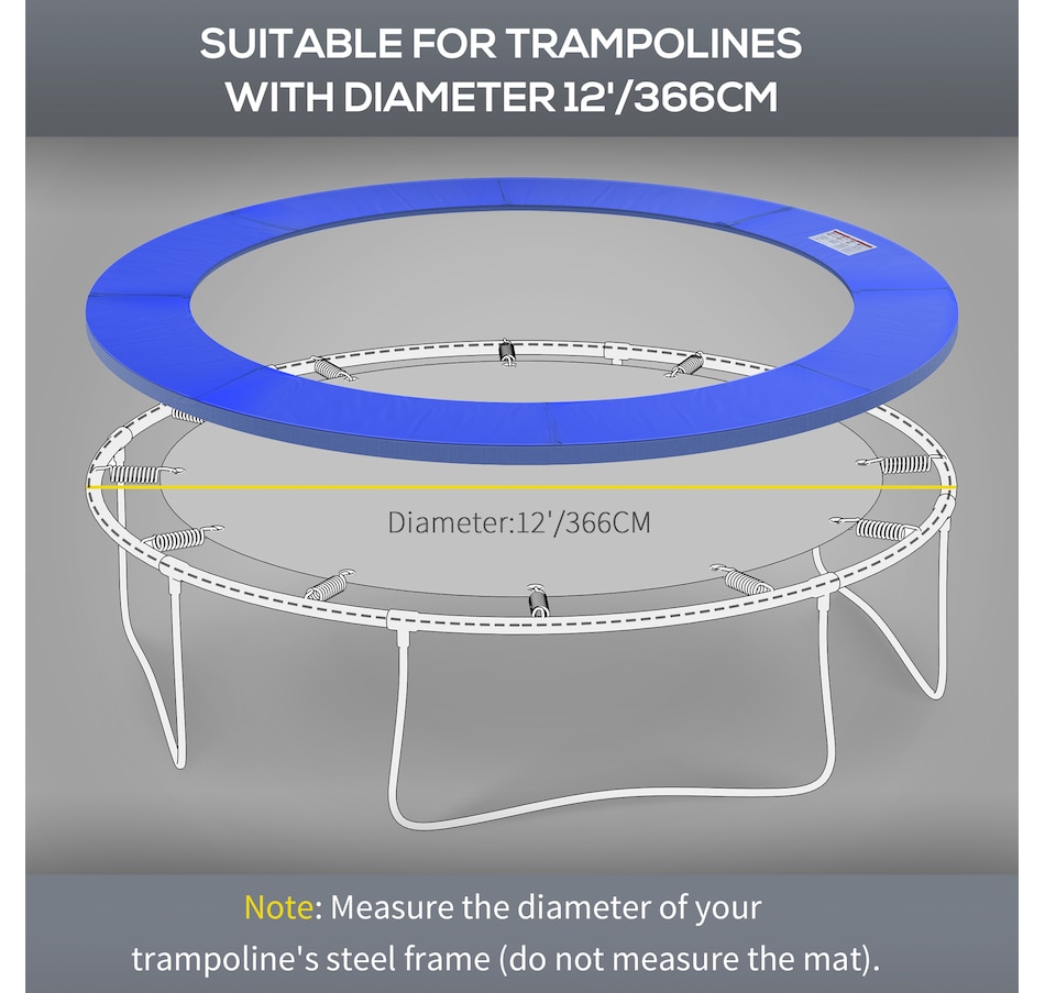 Image 917635_ALTMORE4.jpg, Product 917-635 / Price $74.99, HOMCOM 12' Round Trampolining Bounce Safety Net Trampoline from HOMCOM on TSC.ca's Health & Fitness department