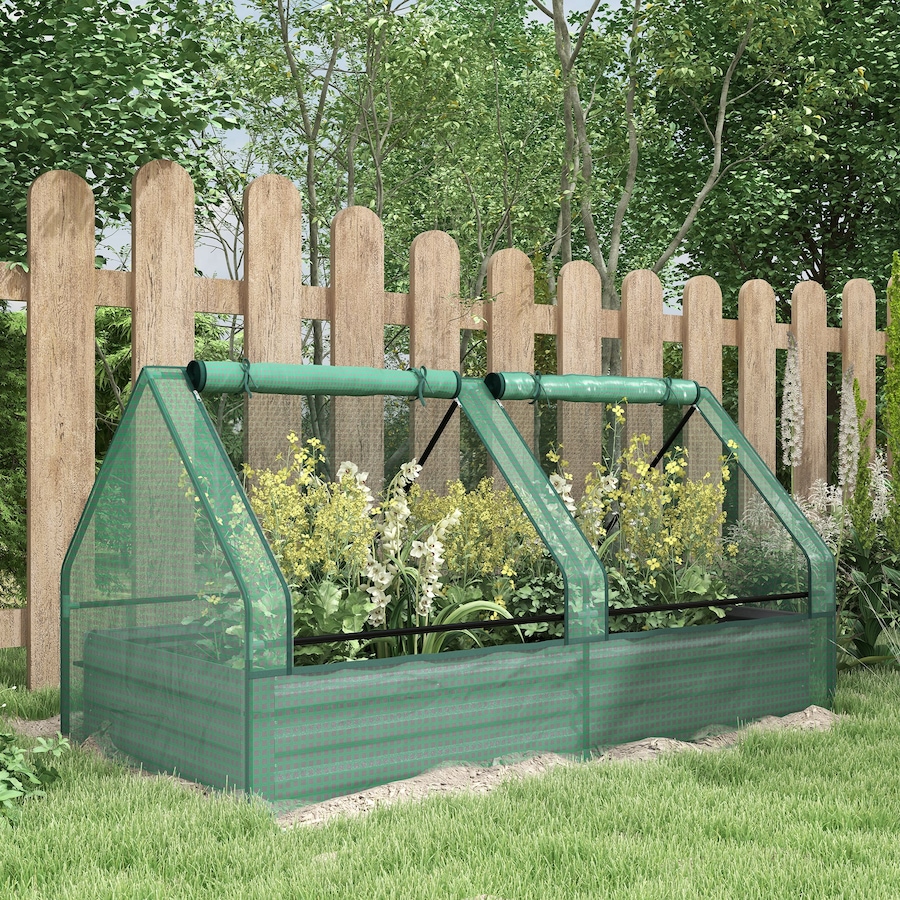 Image 917646_ALTMORE1.jpg, Product 917-646 / Price $99.99, Outsunny Metal Planter Box with 2 Roll-Up Windows from Outsunny on TSC.ca's Home & Garden department