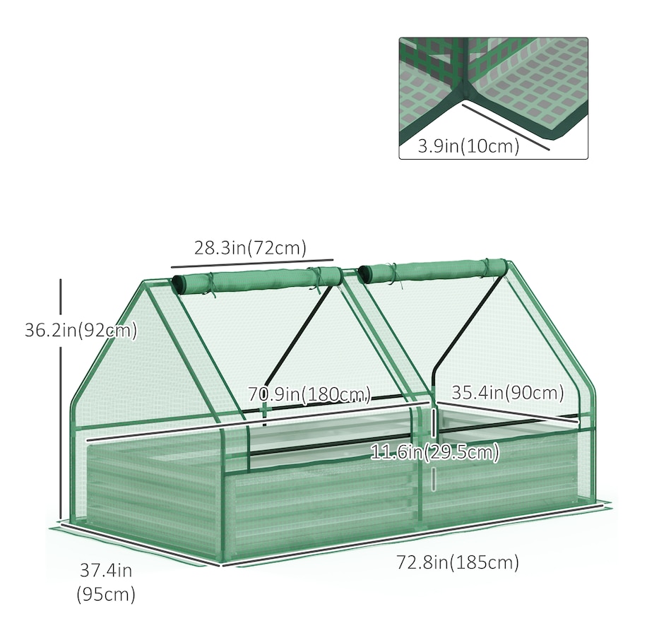 Image 917646_ALTMORE2.jpg, Product 917-646 / Price $76.99, Outsunny Metal Planter Box with 2 Roll-Up Windows from Outsunny on TSC.ca's Home & Garden department