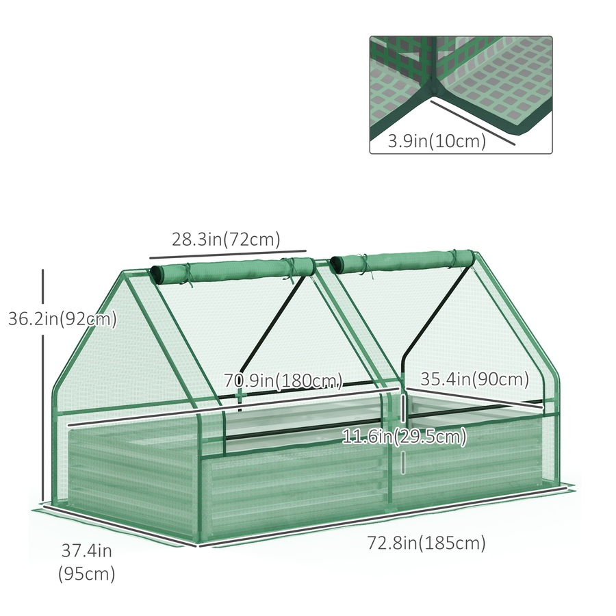 Image 917646_ALTMORE2.jpg, Product 917-646 / Price $99.99, Outsunny Metal Planter Box with 2 Roll-Up Windows from Outsunny on TSC.ca's Home & Garden department