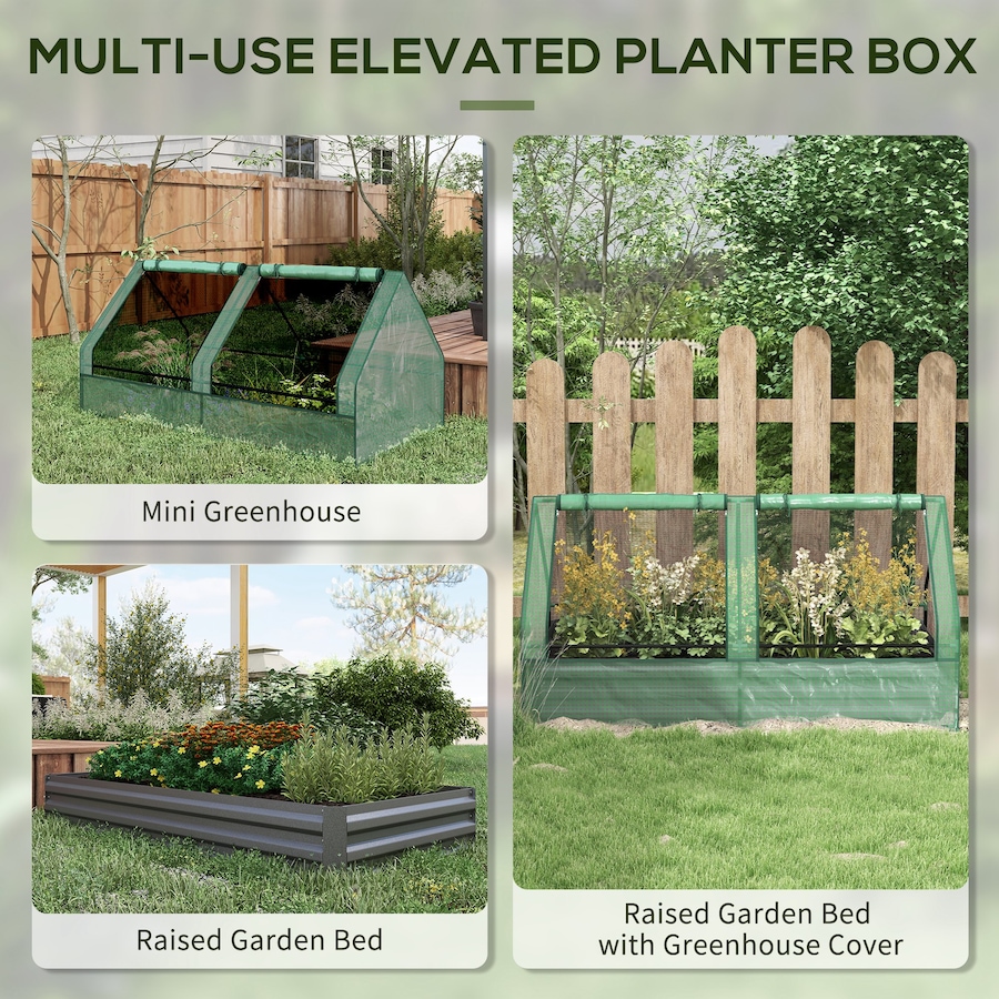 Image 917646_ALTMORE3.jpg, Product 917-646 / Price $99.99, Outsunny Metal Planter Box with 2 Roll-Up Windows from Outsunny on TSC.ca's Home & Garden department