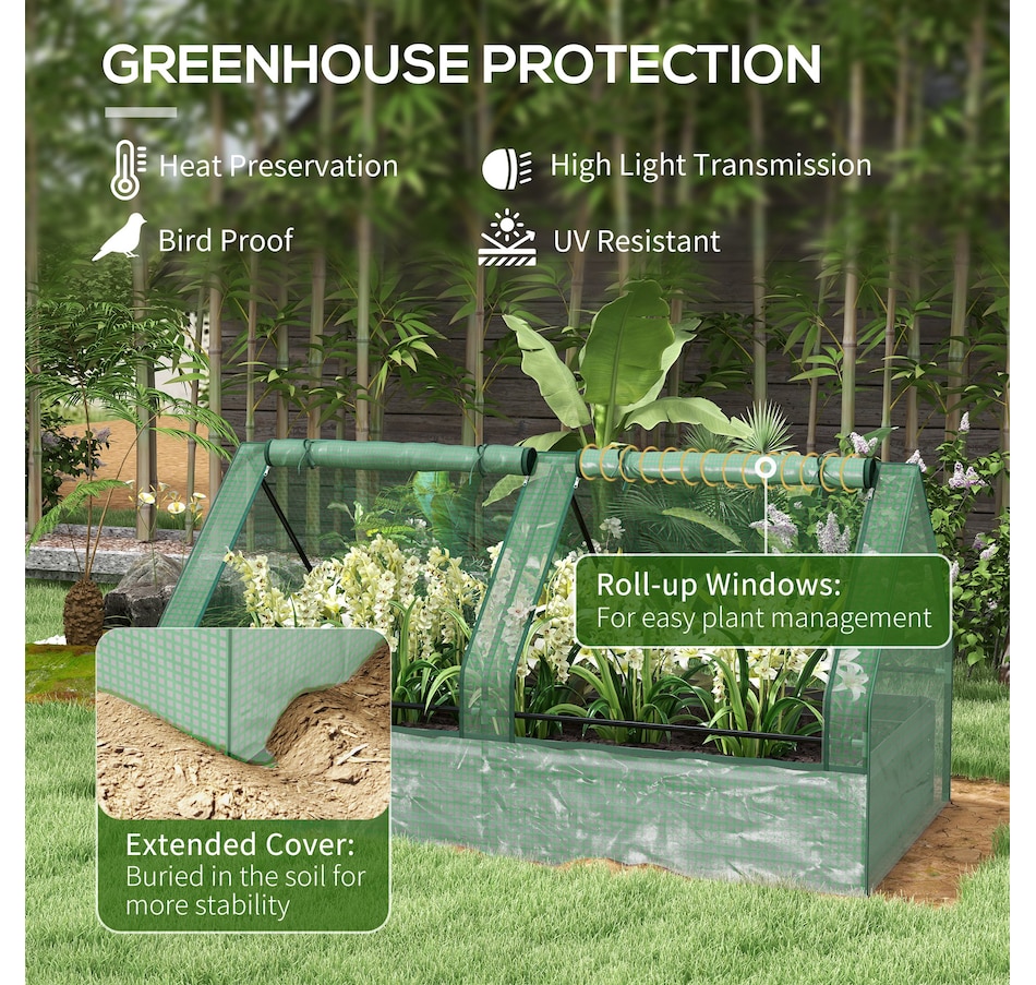 Image 917646_ALTMORE4.jpg, Product 917-646 / Price $76.99, Outsunny Metal Planter Box with 2 Roll-Up Windows from Outsunny on TSC.ca's Home & Garden department