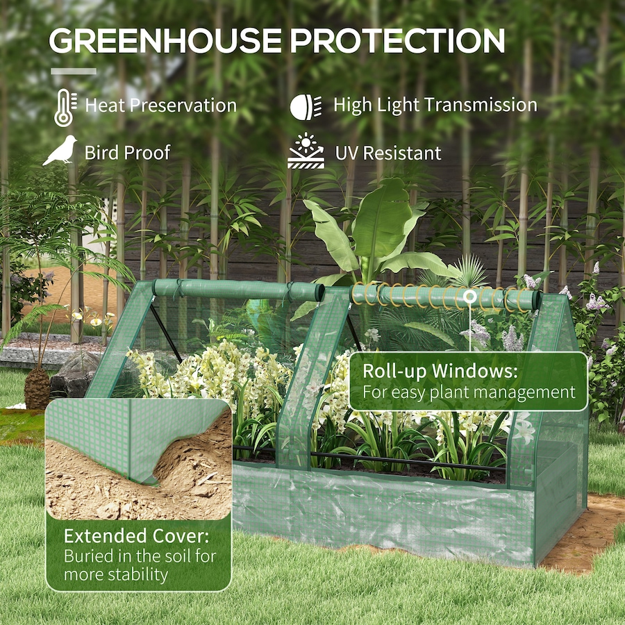Image 917646_ALTMORE4.jpg, Product 917-646 / Price $99.99, Outsunny Metal Planter Box with 2 Roll-Up Windows from Outsunny on TSC.ca's Home & Garden department
