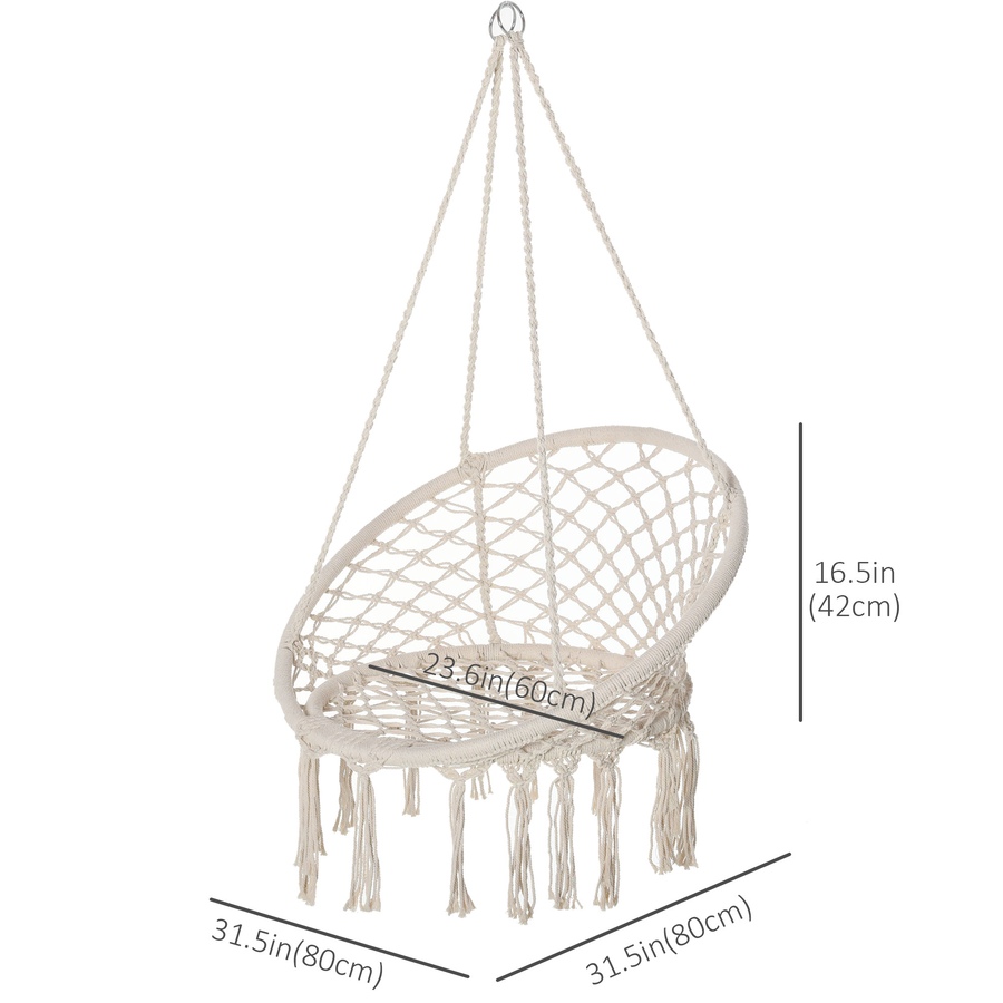 Image 917656_ALTMORE11.jpg, Product 917-656 / Price $74.99 - $78.99, Outsunny Hammock Chair Hanging Rope Swing for Indoor & Outdoor Use from Outsunny on TSC.ca's Home & Garden department