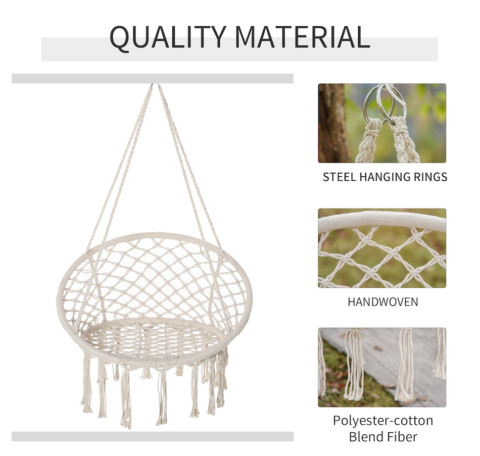 Image 917656_ALTMORE13.jpg, Product 917-656 / Price $56.99 - $62.99, Outsunny Hammock Chair Hanging Rope Swing for Indoor & Outdoor Use from Outsunny on TSC.ca's Home & Garden department