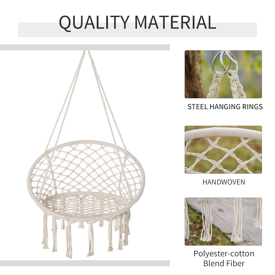 Image 917656_ALTMORE13.jpg, Product 917-656 / Price $74.99 - $78.99, Outsunny Hammock Chair Hanging Rope Swing for Indoor & Outdoor Use from Outsunny on TSC.ca's Home & Garden department