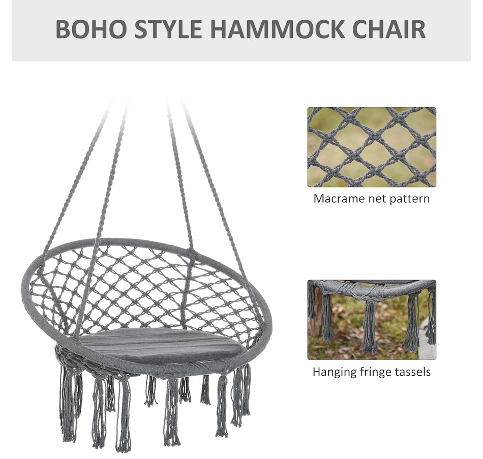 Image 917656_ALTMORE3.jpg, Product 917-656 / Price $56.99 - $62.99, Outsunny Hammock Chair Hanging Rope Swing for Indoor & Outdoor Use from Outsunny on TSC.ca's Home & Garden department