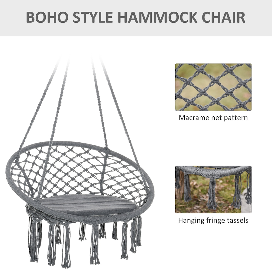 Image 917656_ALTMORE3.jpg, Product 917-656 / Price $74.99 - $78.99, Outsunny Hammock Chair Hanging Rope Swing for Indoor & Outdoor Use from Outsunny on TSC.ca's Home & Garden department