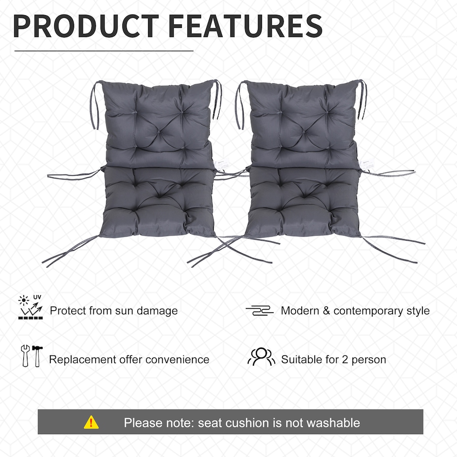 Image 917659_ALTMORE13.jpg, Product 917-659 / Price $63.99 - $64.99, Outsunny Patio Chair Cushions Set of 2, Outdoor Tufted Cushion Set from Outsunny on TSC.ca's Home & Garden department