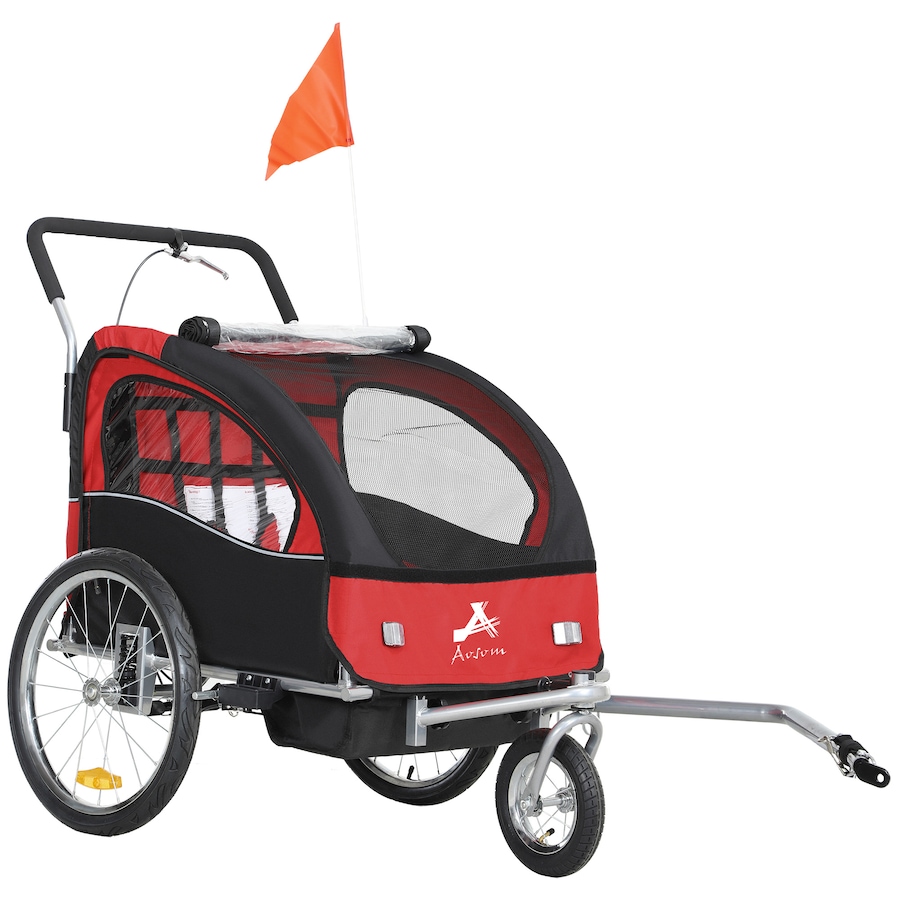 Image 917666_ST01.jpg, Product 917-666 / Price $236.99 - $249.99, Aosom 2-Seat Bike Trailer for Kids, 2-in-1 Baby Stroller Bicycle Trailer from Aosom on TSC.ca's Toys & Hobbies department
