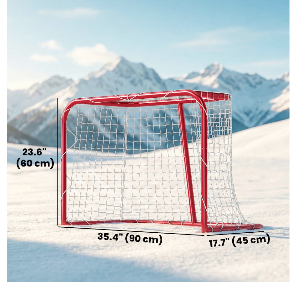 Image 919742_ALTMORE11.jpg, Product 919-742 / Price $84.99, Soozier Mini Hockey Goal, Easy Setup Hockey Net with Metal Frame from Soozier on TSC.ca's Health & Fitness department