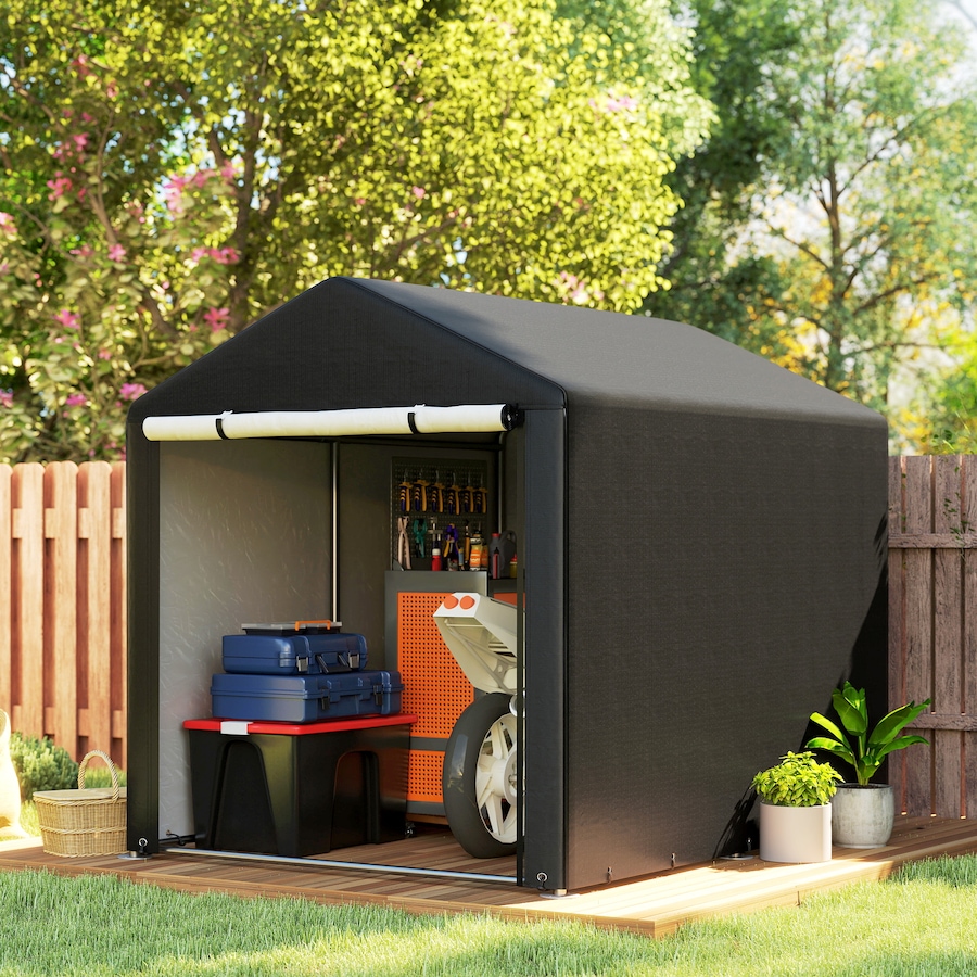 Image 919745_ALTMORE1.jpg, Product 919-745 / Price $169.99, Outsunny Storage Tent, Portable Outdoor Shed with Large Door, Black from Outsunny on TSC.ca's Home & Garden department