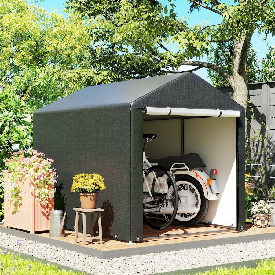 Image 919745_ALTMORE6.jpg, Product 919-745 / Price $169.99, Outsunny Storage Tent, Portable Outdoor Shed with Large Door, Black from Outsunny on TSC.ca's Home & Garden department