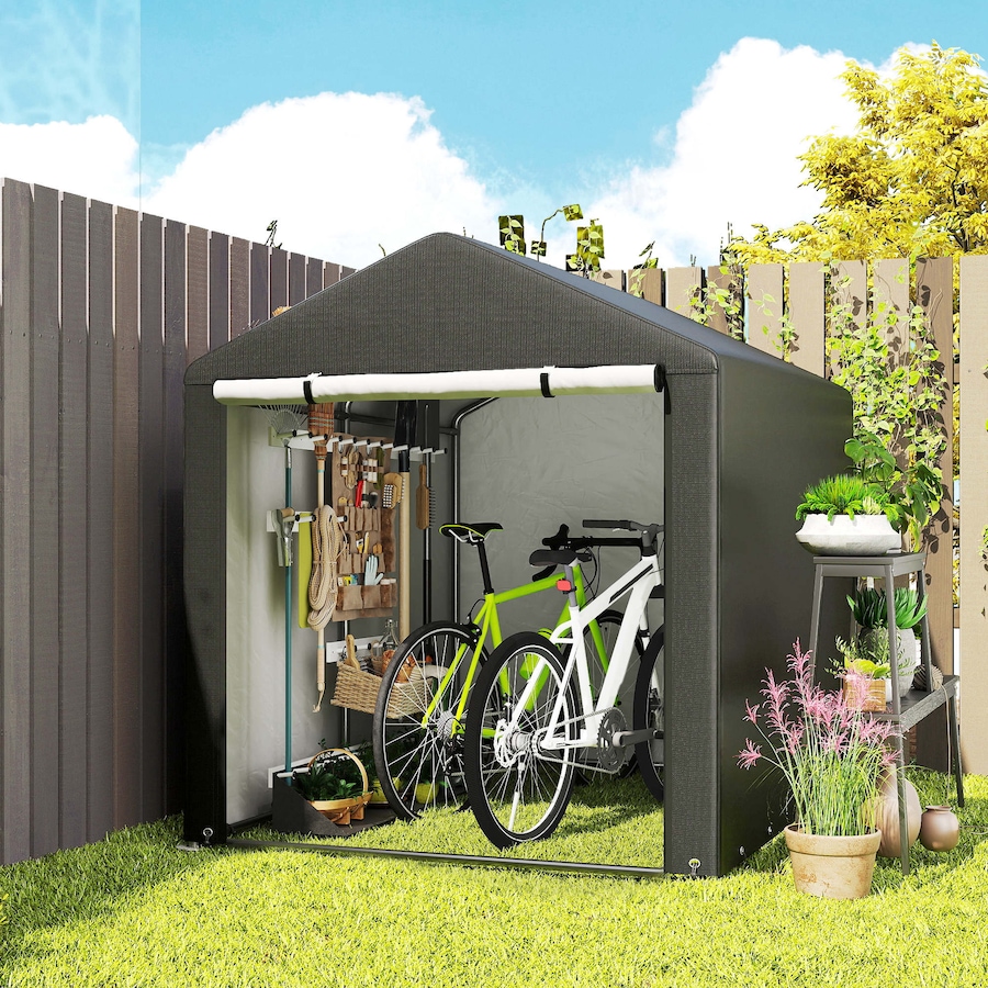 Image 919745_ALTMORE8.jpg, Product 919-745 / Price $169.99, Outsunny Storage Tent, Portable Outdoor Shed with Large Door, Black from Outsunny on TSC.ca's Home & Garden department