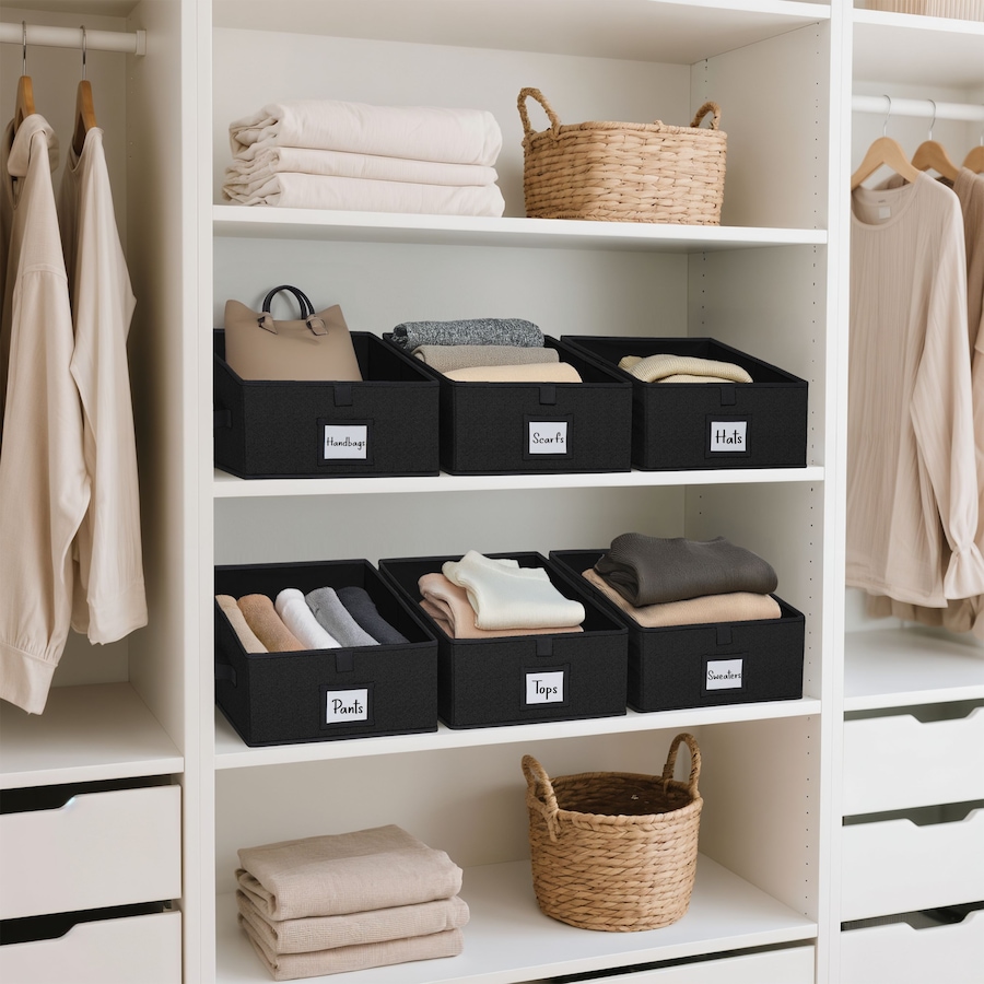 Image 919755_ALTMORE11.jpg, Product 919-755 / Price $35.99, Closet Storage Bins, Trapezoid Linen Closet Organizers and Storage Baskets for Organization (Set of 6) from DECOMOMO® on TSC.ca's Home & Garden department