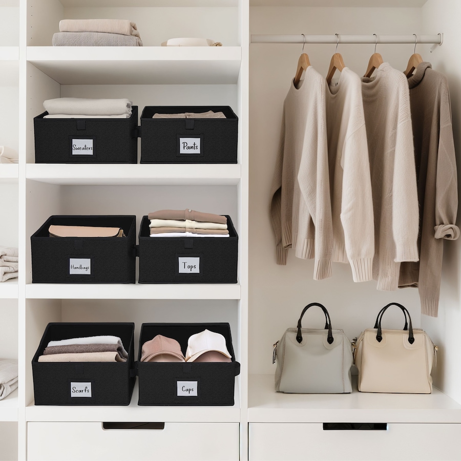 Image 919755_ALTMORE12.jpg, Product 919-755 / Price $35.99, Closet Storage Bins, Trapezoid Linen Closet Organizers and Storage Baskets for Organization (Set of 6) from DECOMOMO® on TSC.ca's Home & Garden department