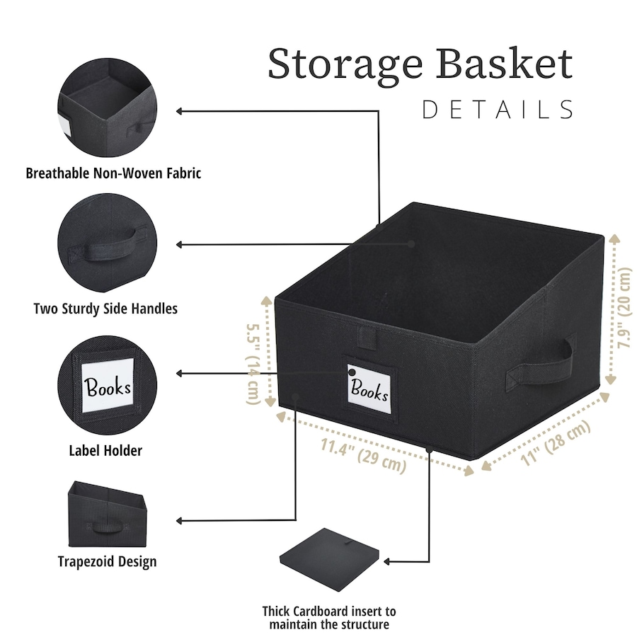Image 919755_ALTMORE19.jpg, Product 919-755 / Price $35.99, Closet Storage Bins, Trapezoid Linen Closet Organizers and Storage Baskets for Organization (Set of 6) from DECOMOMO® on TSC.ca's Home & Garden department