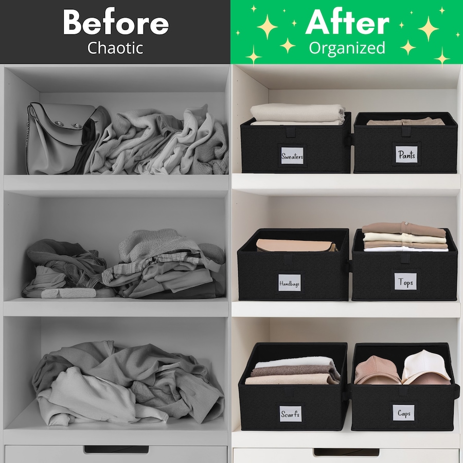 Image 919755_ALTMORE20.jpg, Product 919-755 / Price $35.99, Closet Storage Bins, Trapezoid Linen Closet Organizers and Storage Baskets for Organization (Set of 6) from DECOMOMO® on TSC.ca's Home & Garden department